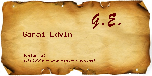 Garai Edvin névjegykártya
